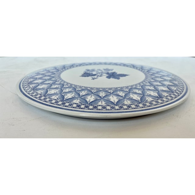 1970s Vintage 1970s Spode Geranium Blue Room Collection Cake Plate For Sale - Image 5 of 11