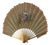 Antique Italian Gilded Silk Fan with Embroidery, 18th Century For Sale