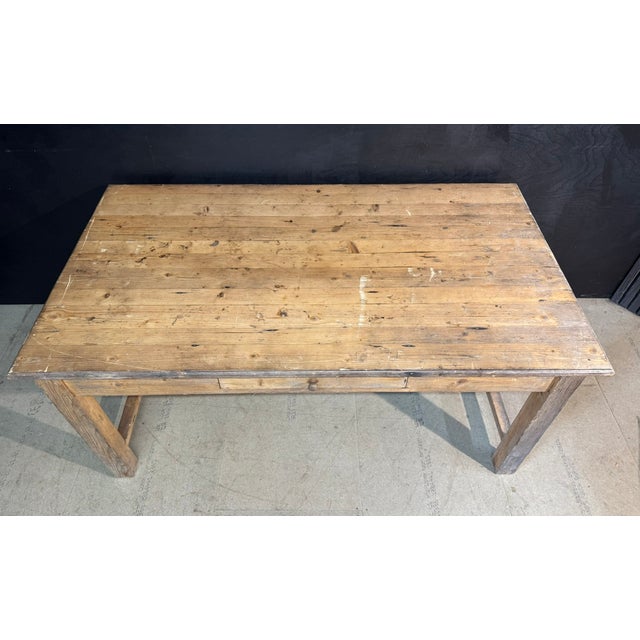 19th Century French Pine Farmhouse Dining Table, 1890 For Sale - Image 5 of 17