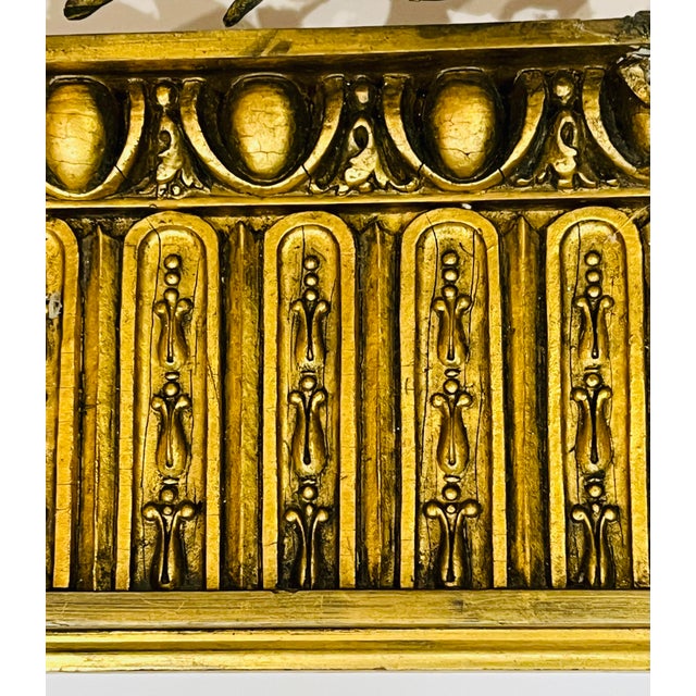 Antique French Guilded Gold Carved Wood Canopy Crown Wood Bed Crown