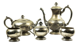 Silver Tea Service, Early 20th Century, Set of 5