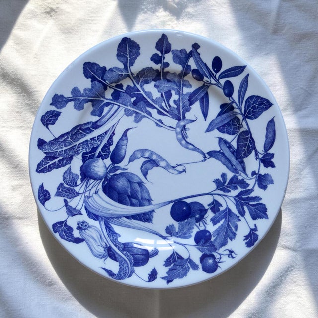 Ceramic 19th Century French Ironstone Plates with Vegetable Garden Decoration, 1930s, Set of 6 For Sale - Image 7 of 14