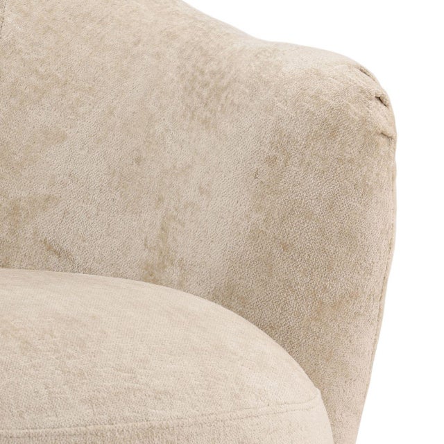 Textile Light Sand Velvet Contemporary Accent Chair For Sale - Image 7 of 7