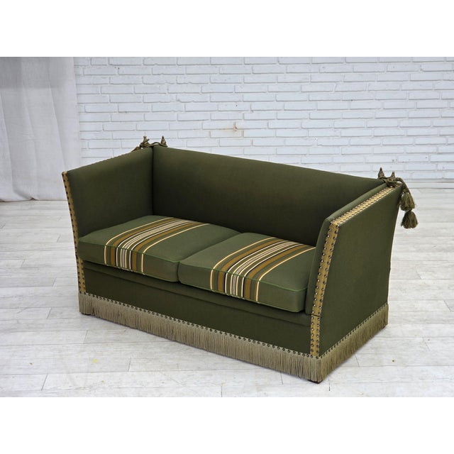 Danish 2-Seater Drop-Arm Spanish Sofa in Furniture Wool, 1970s For Sale - Image 17 of 18