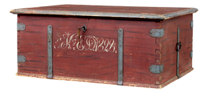 Painted Pine Blanket Box, 1828