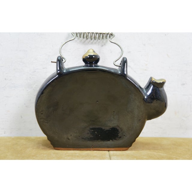Ceramic Mid 20th Century Japanese Redware Kitchen Wall Pocket Spice Rack Tea Coffee Shakers Set 8" For Sale - Image 7 of 18