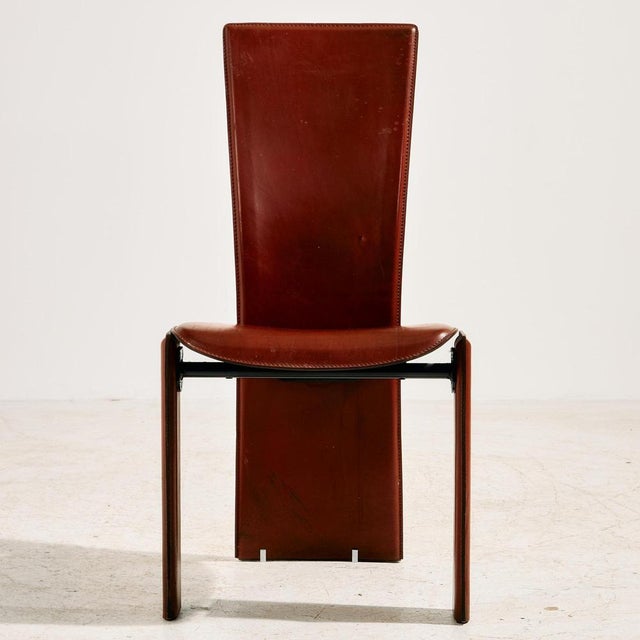 1980s Pietro Costantini Leather Dining Chairs, 1980s, Set of 4 For Sale - Image 5 of 18