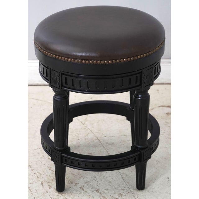 Age: Approx. 20 Years Old Details: Brown Leather Seat Black Base Quality Construction French Style Offered @ Fraction of...
