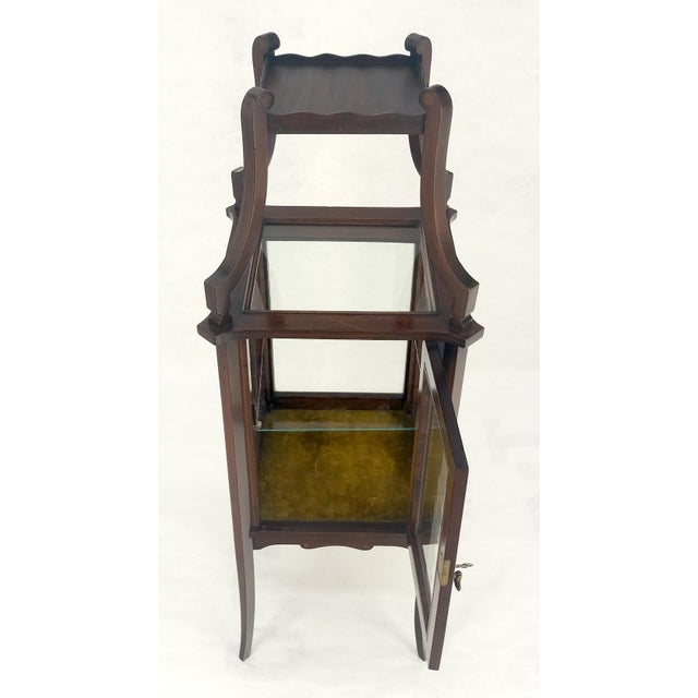 Brown Victorian c1900s 360 Degree Center Vitrine Display Cabinet Showcase Clean! For Sale - Image 8 of 18