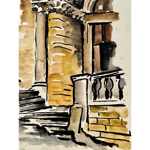 Rustic Henry Emil Salloch Original Watercolor on Paper Grezzo, Italy. 1970. For Sale - Image 3 of 6