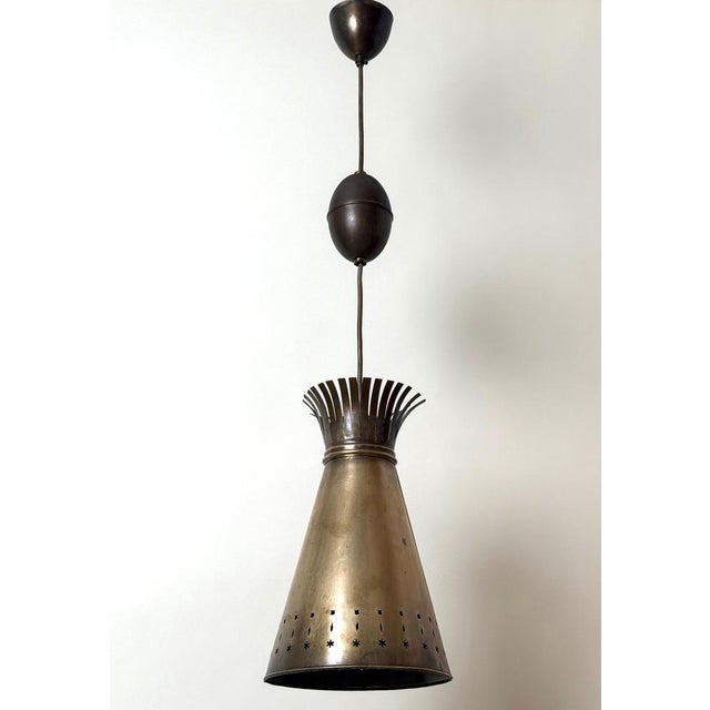 Scandinavian Brass Diablo Pendant Light, 1950s For Sale - Image 13 of 16