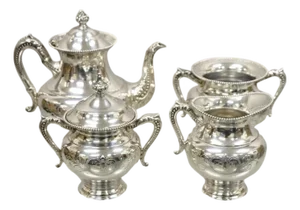 Antique Manhattan Silver Plate Co Silver Plated Tea Serving Set - 4pc Set