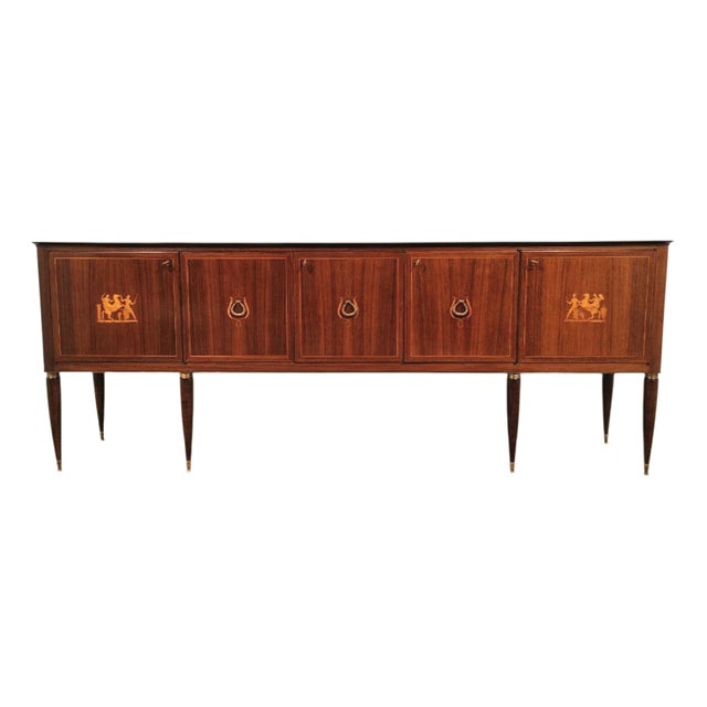 Inlaid Palazzi dell'Arte Sideboard by Paolo Buffa for La Permanente Mobili Cantù, Italy, 1950s For Sale - Image 10 of 10