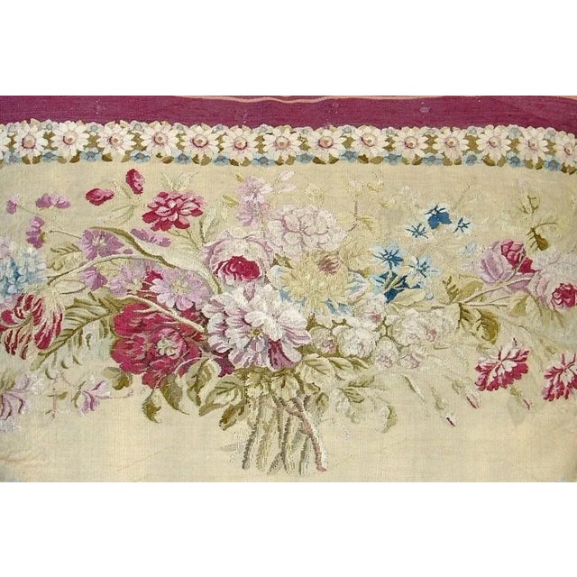 Textile Antique 19th Century French Tapestry Pillow 24'' X 26'' For Sale - Image 7 of 9