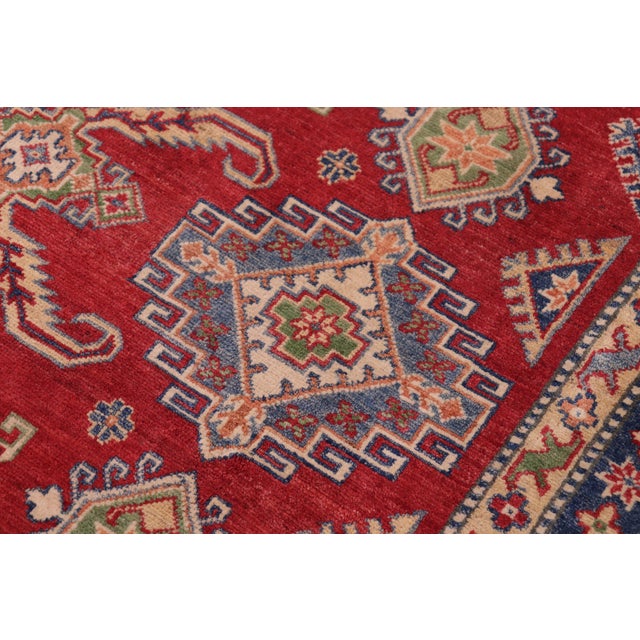 Southwestern Kazak Red/Beige Wool Rug - 9'0''x11'6'' For Sale - Image 4 of 10