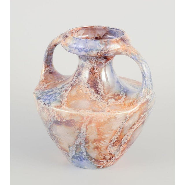 Art Deco Marmor Vase in Ceramic with Marble Decoration from Arabia, Finland, 1920s For Sale - Image 3 of 8