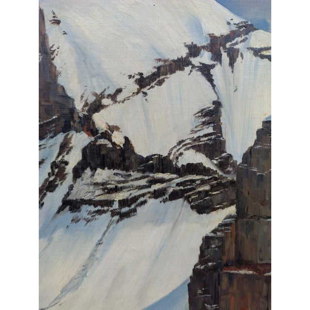 1910s Fritz Ruppert, Mont Blanc, 1913, Oil on Canvas For Sale - Image 5 of 15