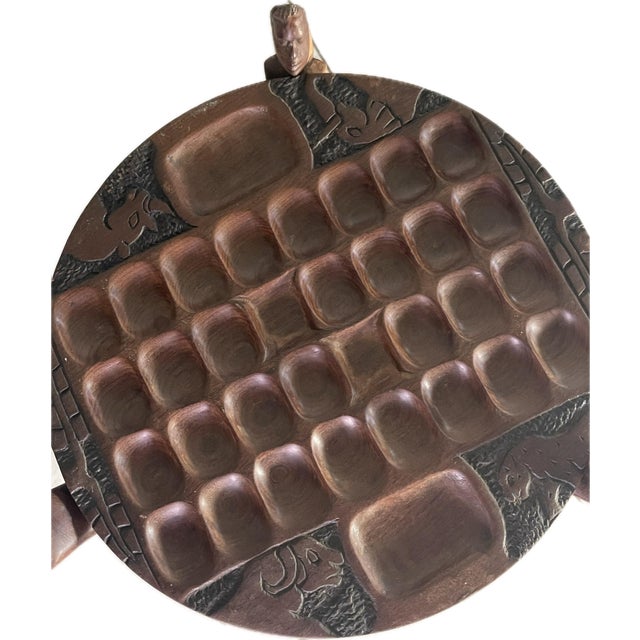 Vintage Hand-Carved African Game Table / Mancala Table From Malawi For Sale - Image 4 of 12
