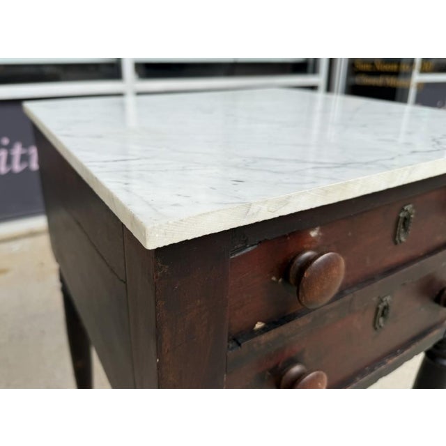 19th Century End Table With Marble Top For Sale - Image 9 of 11