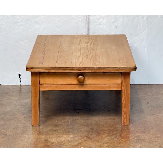 French Rectangular Low or Coffee Table of Pine For Sale - Image 4 of 12
