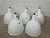 Metal 1950s White Porcelain Enamel Printing Press Factory Pendant Shades - Set of 5 For Sale - Image 7 of 9