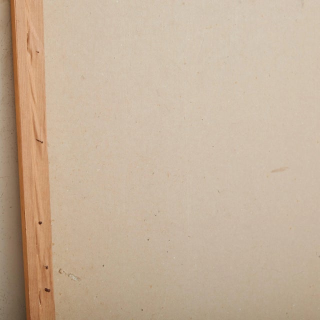 Mid-Century Modern French Black + Blue Framed Abstract Painting, 1960s For Sale - Image 3 of 11