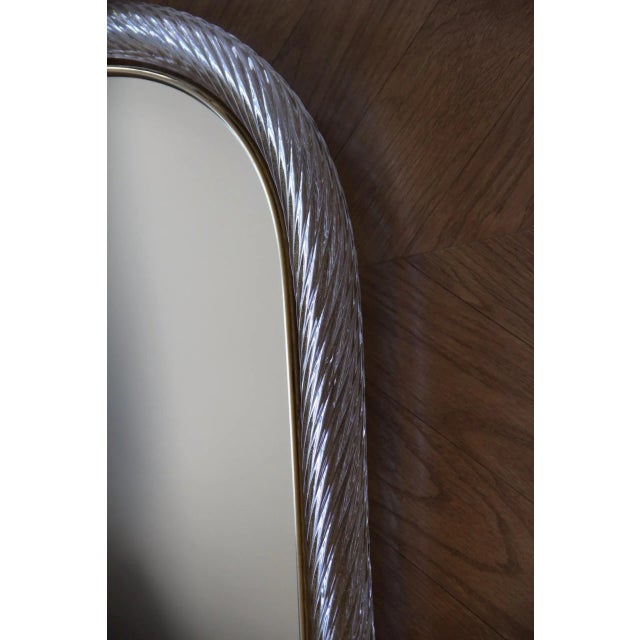 Twisted White Murano Glass Mirror in the style of Barovier, 2000s For Sale - Image 17 of 18