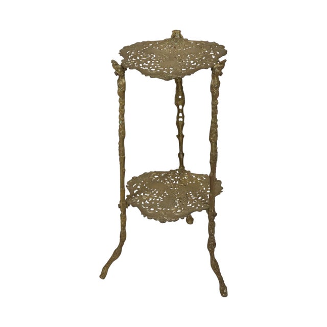 Art Nouveau Style French Brass Plant Table, 1920s For Sale - Image 3 of 15