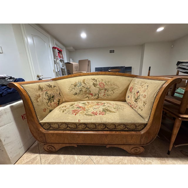 Purchased at the French furniture market in Paris, Marche aux Puces de Saint-Quen, this set of Charles X seating goes back...