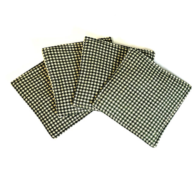 1980s 1980s Vintage Arts & Crafts Boho Chic Farmhouse Fabric Bean Bag Style Coasters - Set of 4. For Sale - Image 5 of 8