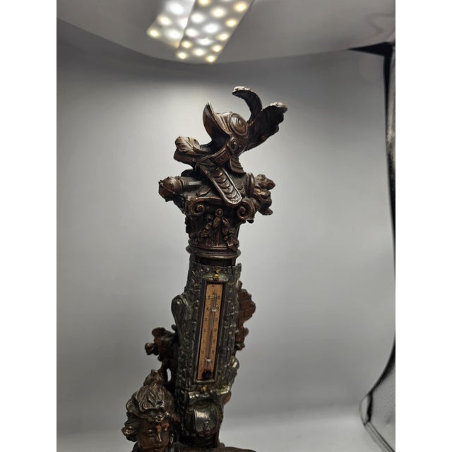 Pre-war figural thermometer, figure, dimensions: height 43.5 cm, width at the widest point 17 cm, depth 15.5 cm.