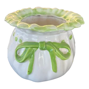 1960s Double Layer Ceramic Planter Flower Pot, Signed