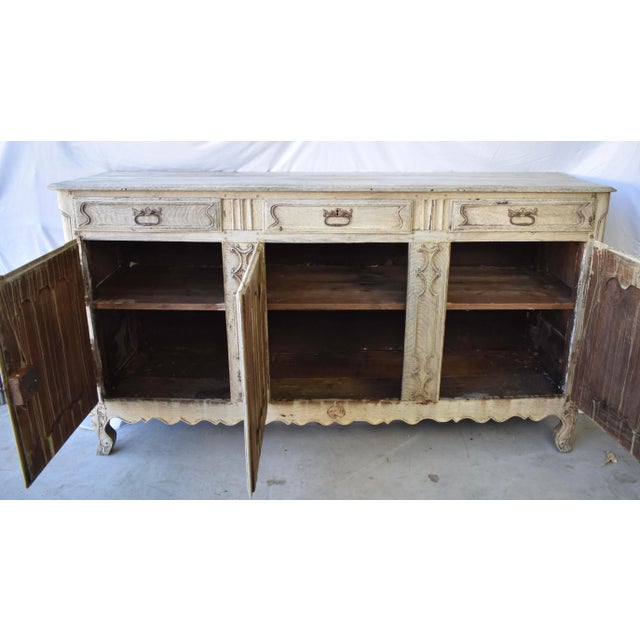 French 18th Century Louis XV Bleached Oak Buffet For Sale - Image 3 of 13
