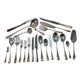 1980s Complete European Cutlery Set for 12, Including Fish Eaters & Serving Pieces 132 Pieces For Sale