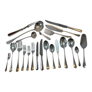 1980s Complete European Cutlery Set for 12, Including Fish Eaters & Serving Pieces 132 Pieces