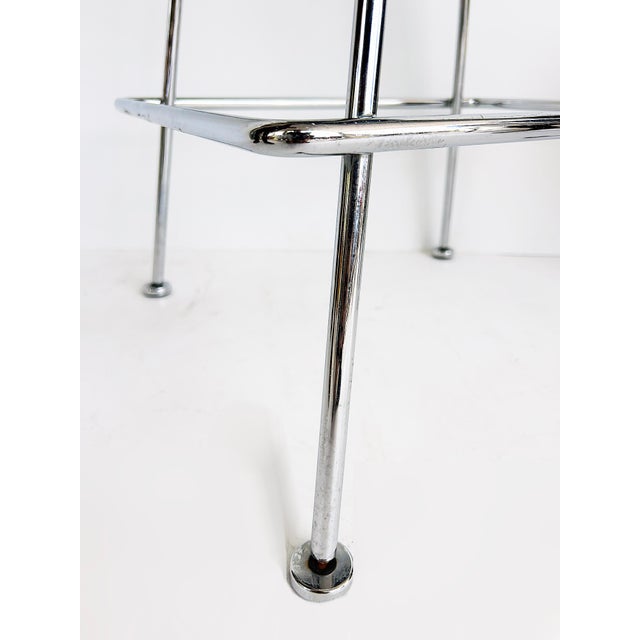 Harry Bertoia Knoll Wire Bar Stool With Leather Seat Pad For Sale - Image 11 of 13