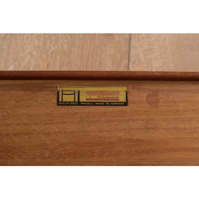 Wood Vintage Scandinavian Low Teak Bruksbo Krobo Bench by Torbjørn Afdal for Bruksbo For Sale - Image 7 of 13