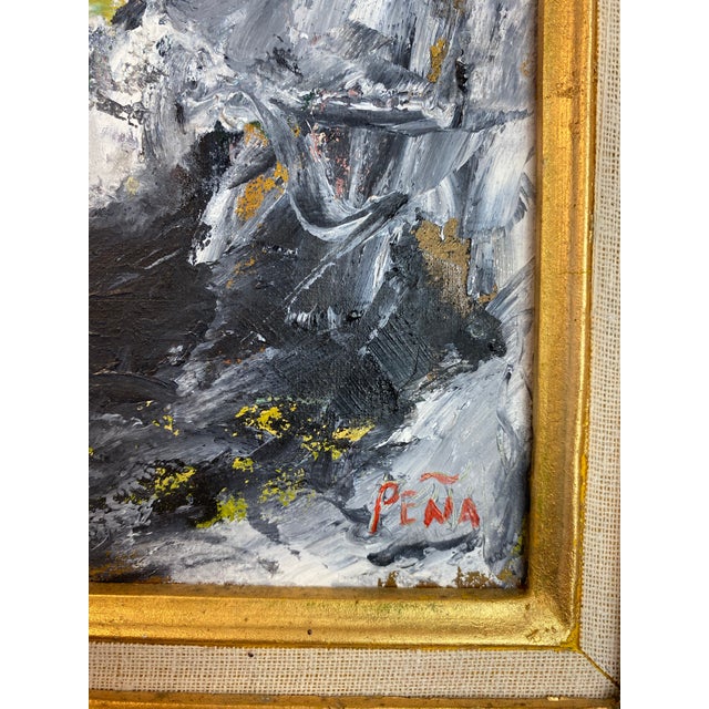 Original Abstract Expressionist Oil Painting in Ornate Vintage Gilded Frame by Francisco Peña 2026 For Sale - Image 4 of 10