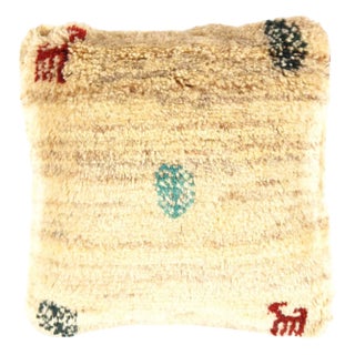 Fine Hand Knotted Persian Gabbeh Pillow For Sale