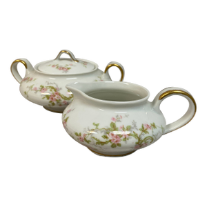 Theodore Haviland Limoges Porcelain Sugar Bowl and Creamer-Set of 2
