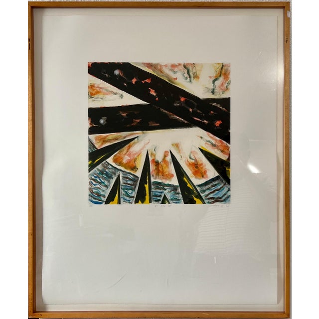 Gregory Amenoff, Monoprint Monotype American Modernist Gregory Amenoff Abstract Expressionist For Sale - Image 4 of 6