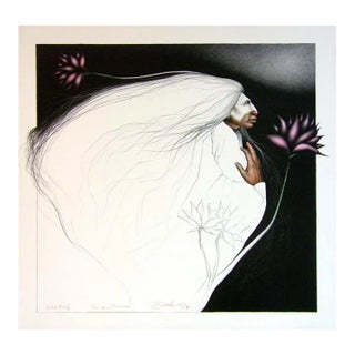 1993 "Emerging Flowers" Frank Howell Original Signed Lithograph For Sale