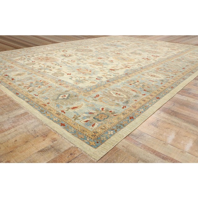 Textile Oversized Beige Persian Sultanabad Rug - 13'04 X 17'10 For Sale - Image 7 of 9