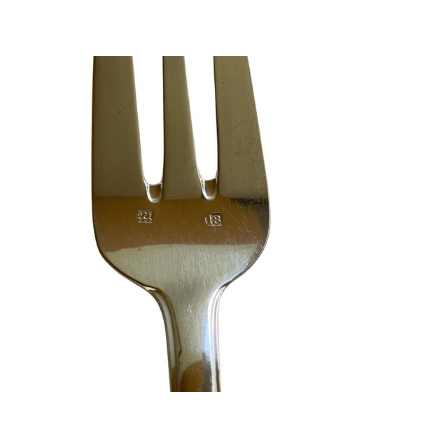 Antique Majorelle Nancy French Art Deco Boxed Pastry Set 12 Forks Silver Plate Made in France 1930s For Sale - Image 4 of 6