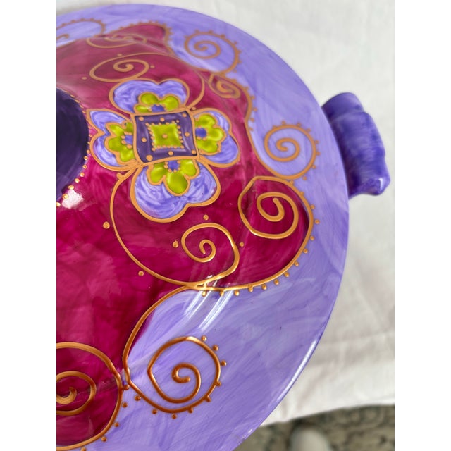 2010s Signed Soizick De La Bruguiere Painted Porcelain Tureen Limoges France For Sale - Image 5 of 12