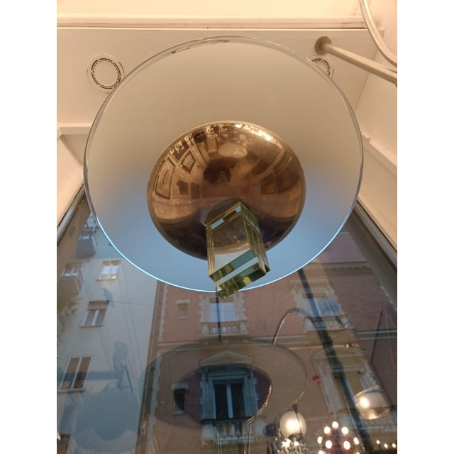Mid-Century Modern Glass and Metal Pendant by Pietro Chiesa for Fontana Arte, Italy, 1950s For Sale - Image 3 of 11