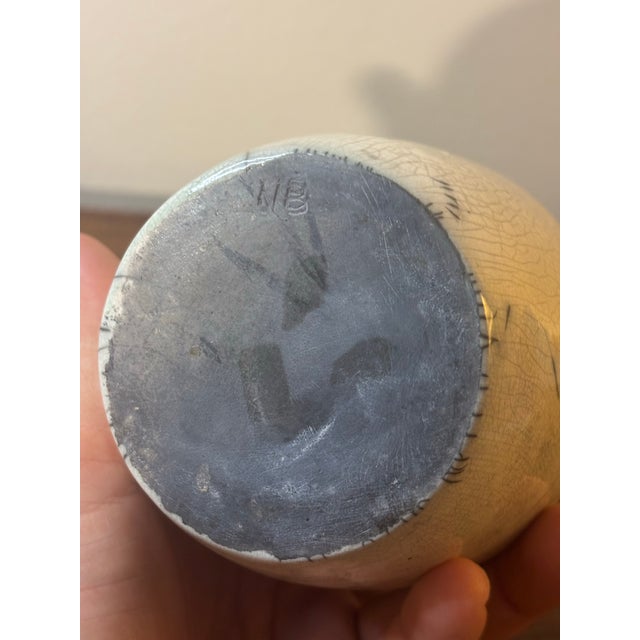 Vintage Mid-Century American Studio Pottery Raku Vase, Signed For Sale In Miami - Image 6 of 6