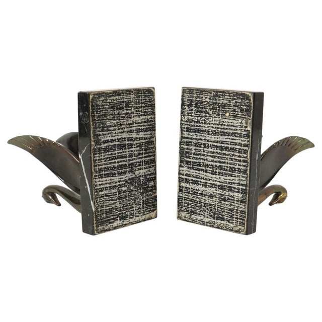 French Art Deco Swan Bookends, 1930s, Set of 2 For Sale - Image 15 of 18