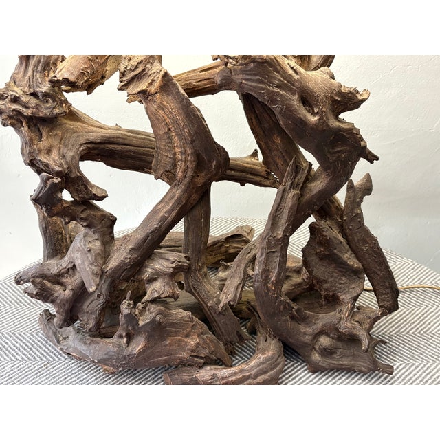 Mid-Century Modern Mid Twentieth Century Driftwood Assemblage Table Lamp For Sale - Image 3 of 10
