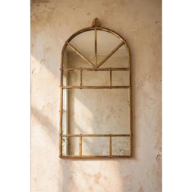 Vintage 1960s Brass Dome Mirror - Design - Year: Circa 1960, Made in Italy Materials: Brass and Mirror Condition: Very...